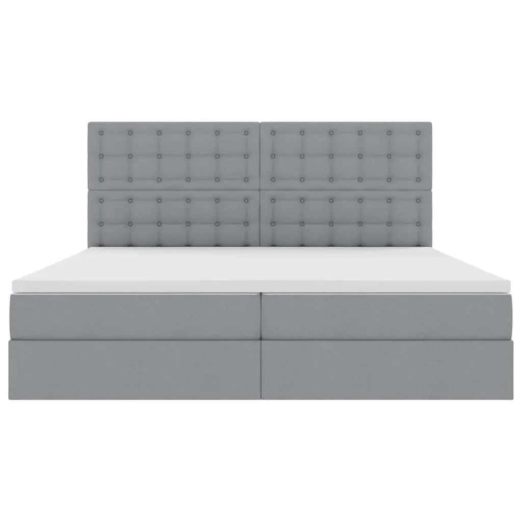 Letto con contenitore e materasso Grigio chiaro 200 x 200 cm 3371928
