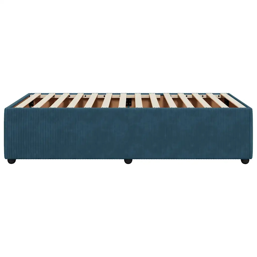 Letto singolo | Letto per adulti | Giroletto Blu 90x200 cm in Velluto
