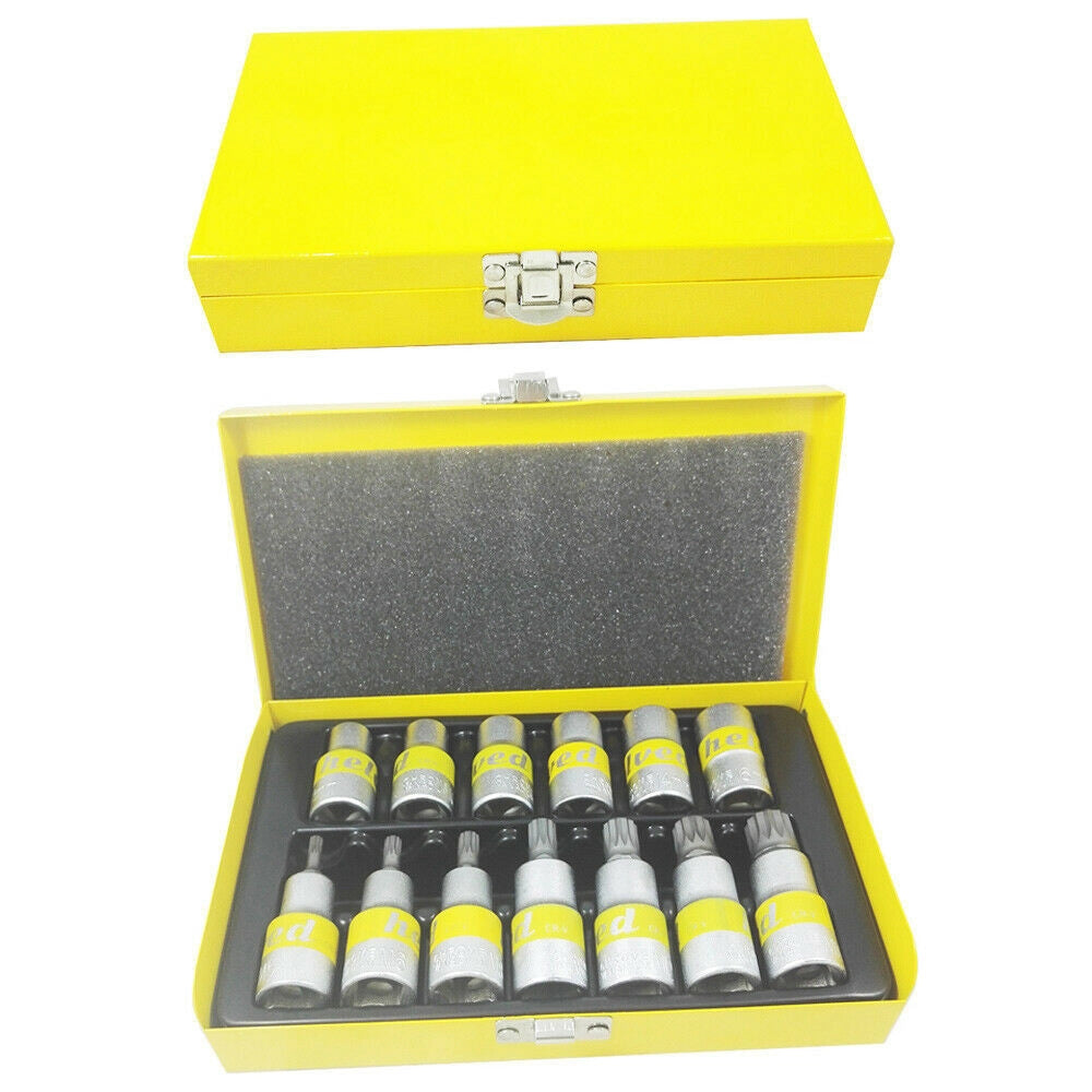 Trade Shop - Kit Chiavi A Bussola Torx Tipo Millerighe Helved Da 13pz Cromovanadio Hld10117 -