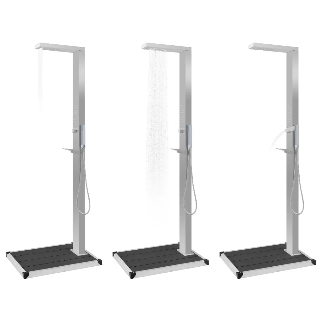 Doccia da Esterno con Piatto in WPC Acciaio Inossidabile CFW1302882