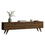 Atestino, Mobile Porta tv 2 Vani, 160x25x40h cm Marrone Noce
