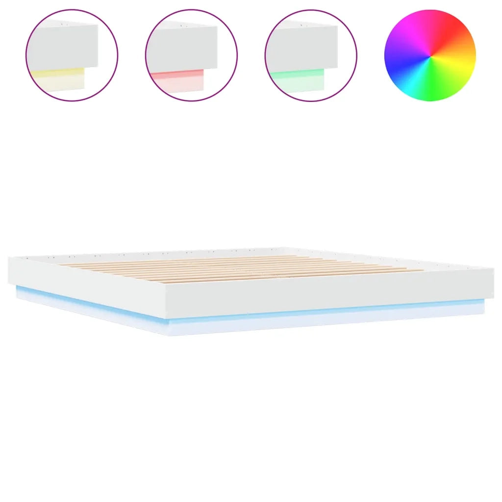 Giroletto con LED senza Materasso Bianco 180x200 cm