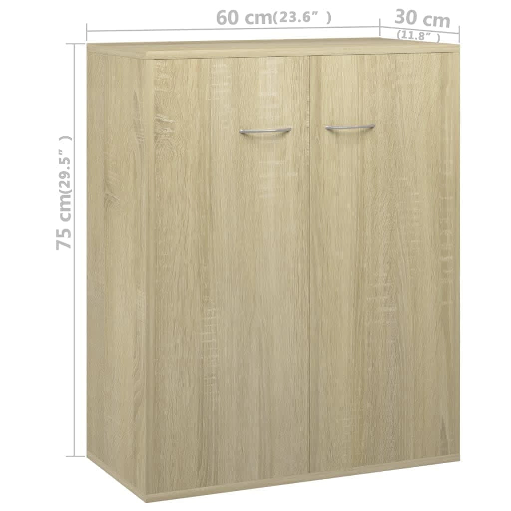 Buffet credenza cassettiera armadio mobile contenitore organizer cucina soggiorno rovere Sonoma 60 x 30 x 75 cm legno ingegnerizzato marrone 02_0031588