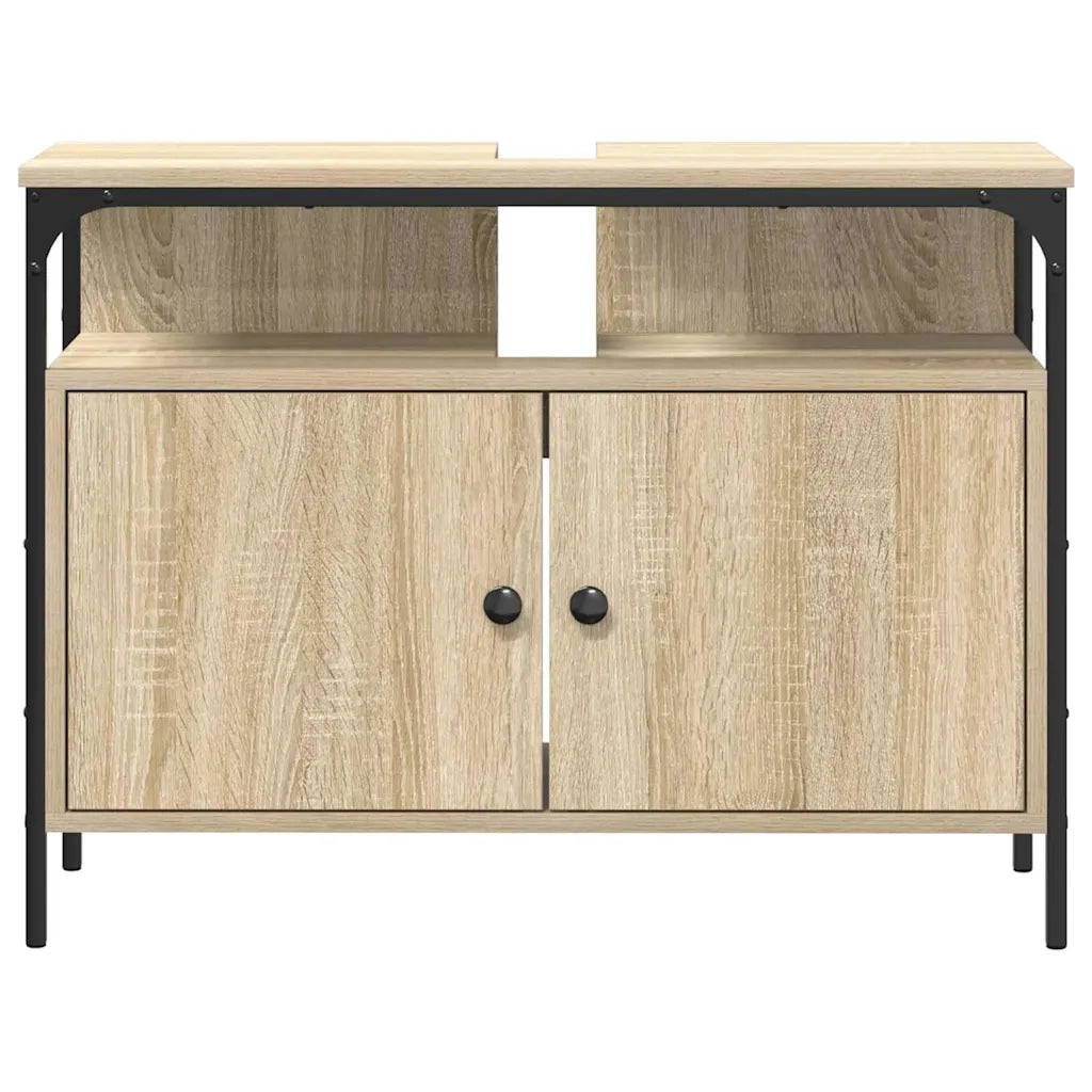 Armadio per Lavabo da Bagno-Armadietto da bagno-Mobiletto da bagno con porta Marrone 80 x 30 x 60 cm