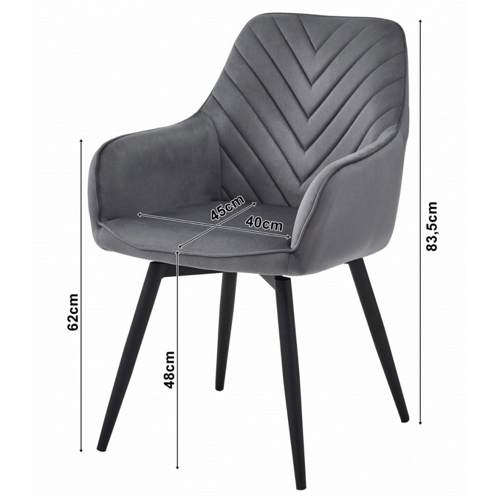 Sedia girevole Nana360 in velluto nero con gambe in metallo