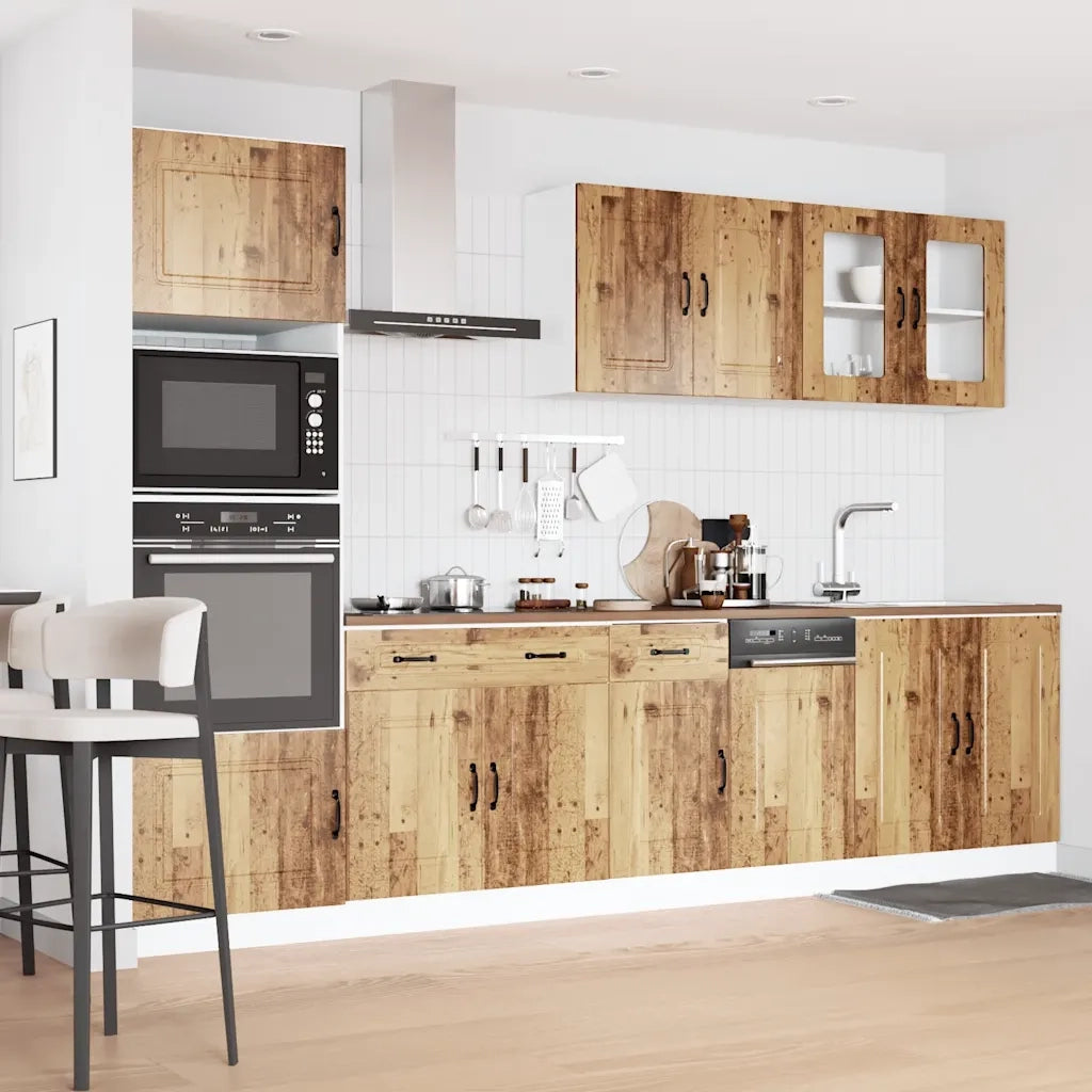 Set Mobili da Cucina 7 pz Kalmar Legno Vecchio in Truciolato 3314739