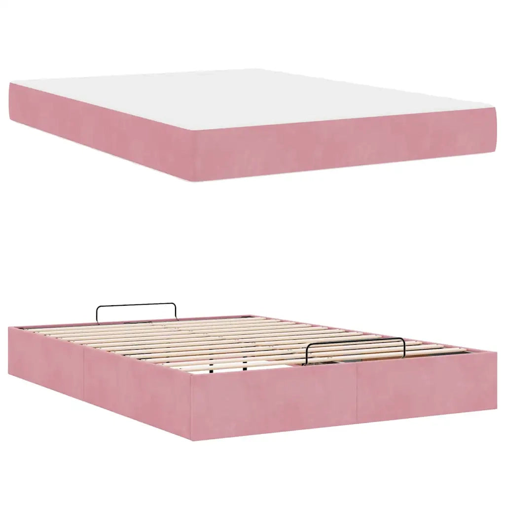 vidaXL Struttura del letto Rosa 140 x 200 cm Velluto