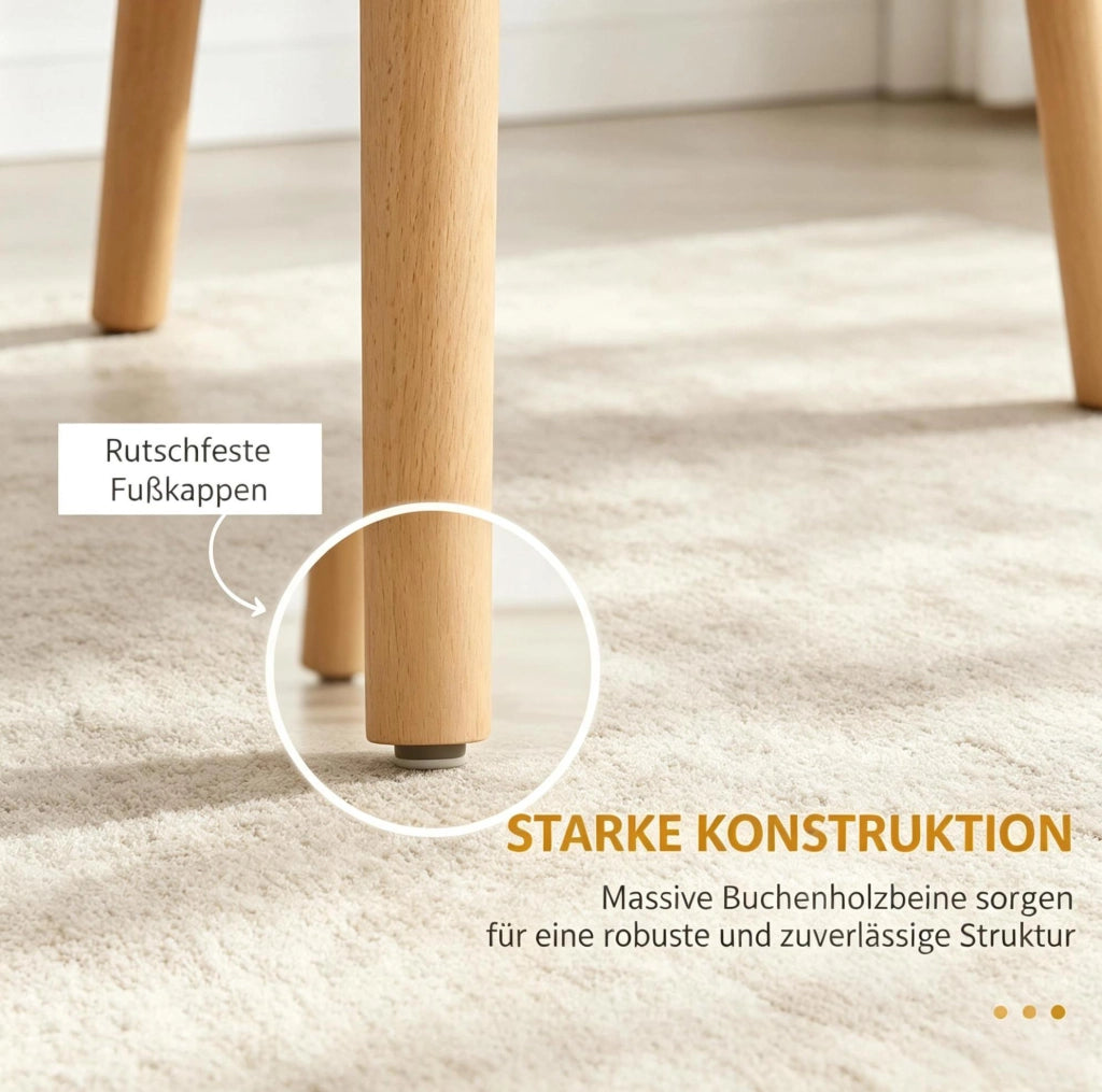 Set di 4 sedie da pranzo scandinave in PP e faggio