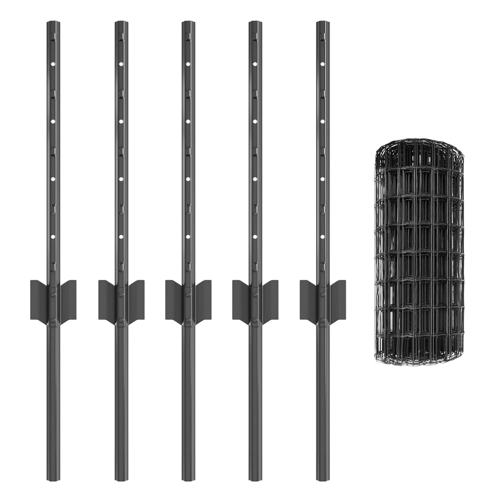 Euro Fence con 5 Posti U Grigio 0,4x10 m Acciaio