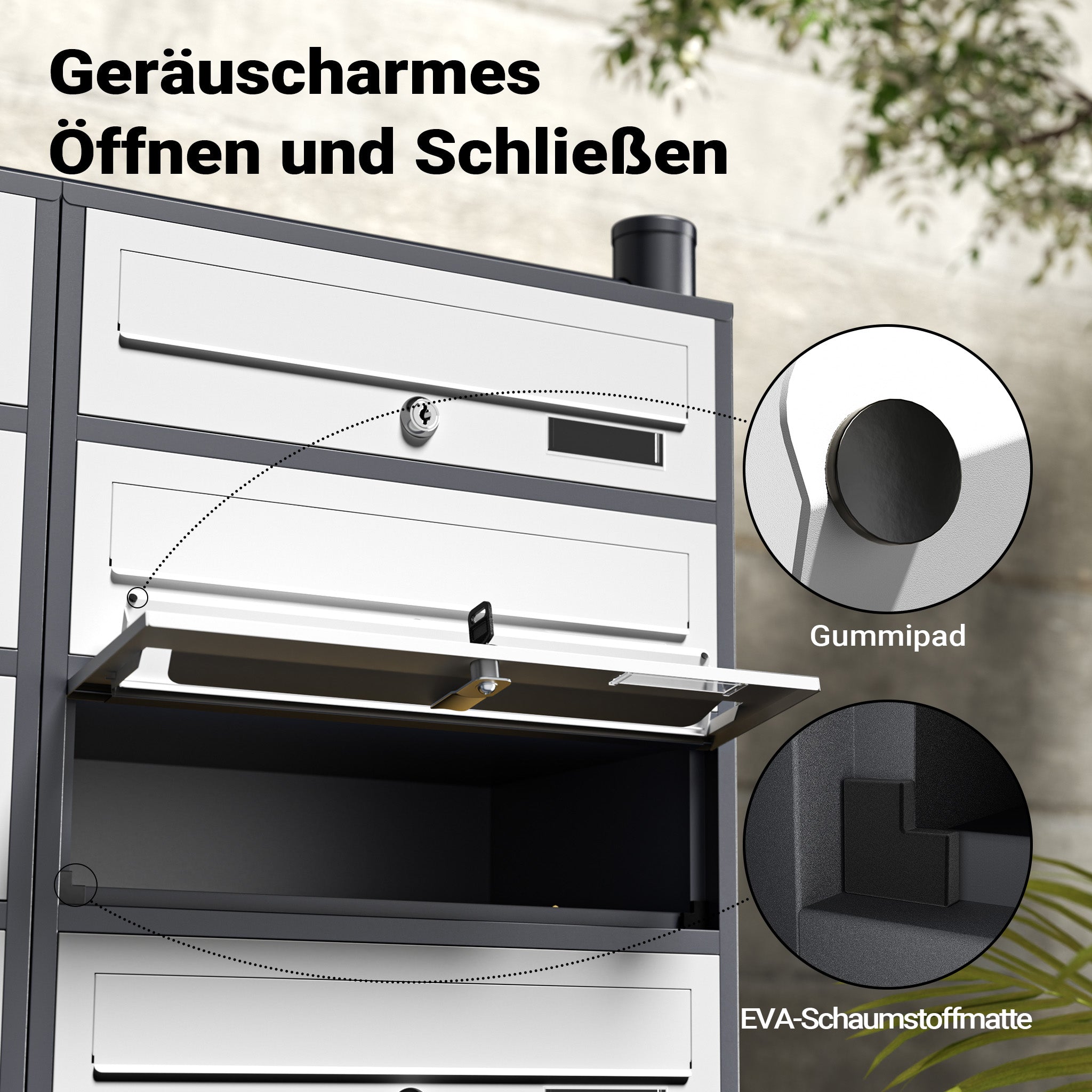 Cassetta postale condominiale autoportante 12 posti antracite/bianco 945 x 270 x 1500 mm 2 moduli