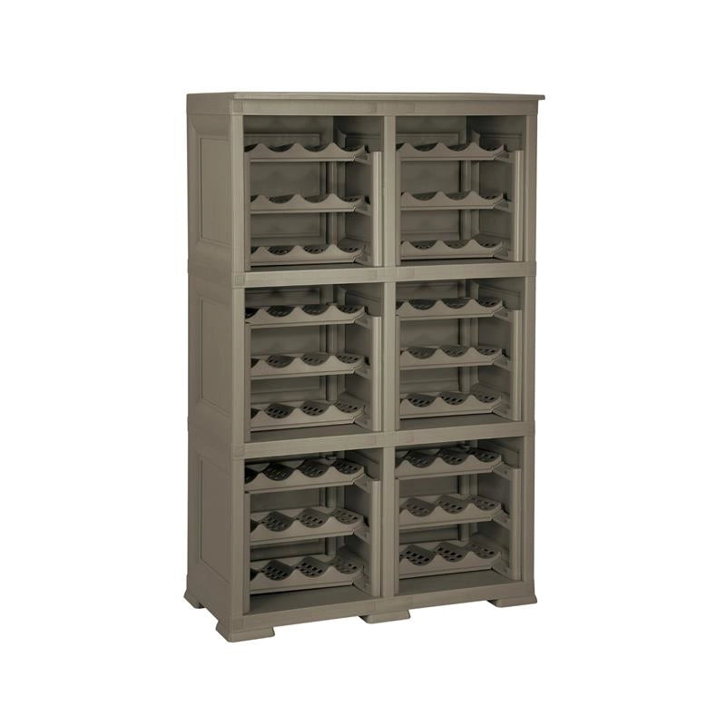 SCAFFALE PORTABOTTIGLIE PER 72 BOTTIGLIE 79X42,5X125 CM – CANTINETTA MODERNA A VISTA SENZA ANTE, MOBILE VINO MODULARE OMNIMODUS