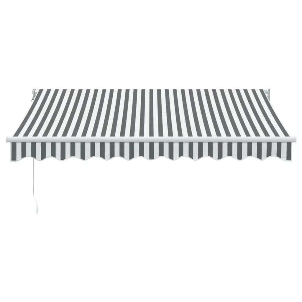 Tenda da Sole-Tenda parasole per balcone Antracite e Bianca 3x2,5 m Tessuto e Alluminio 459639