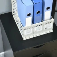 Cassettiera Ufficio con Ruote e 5 Cassetti 40x40x67 cm Nero