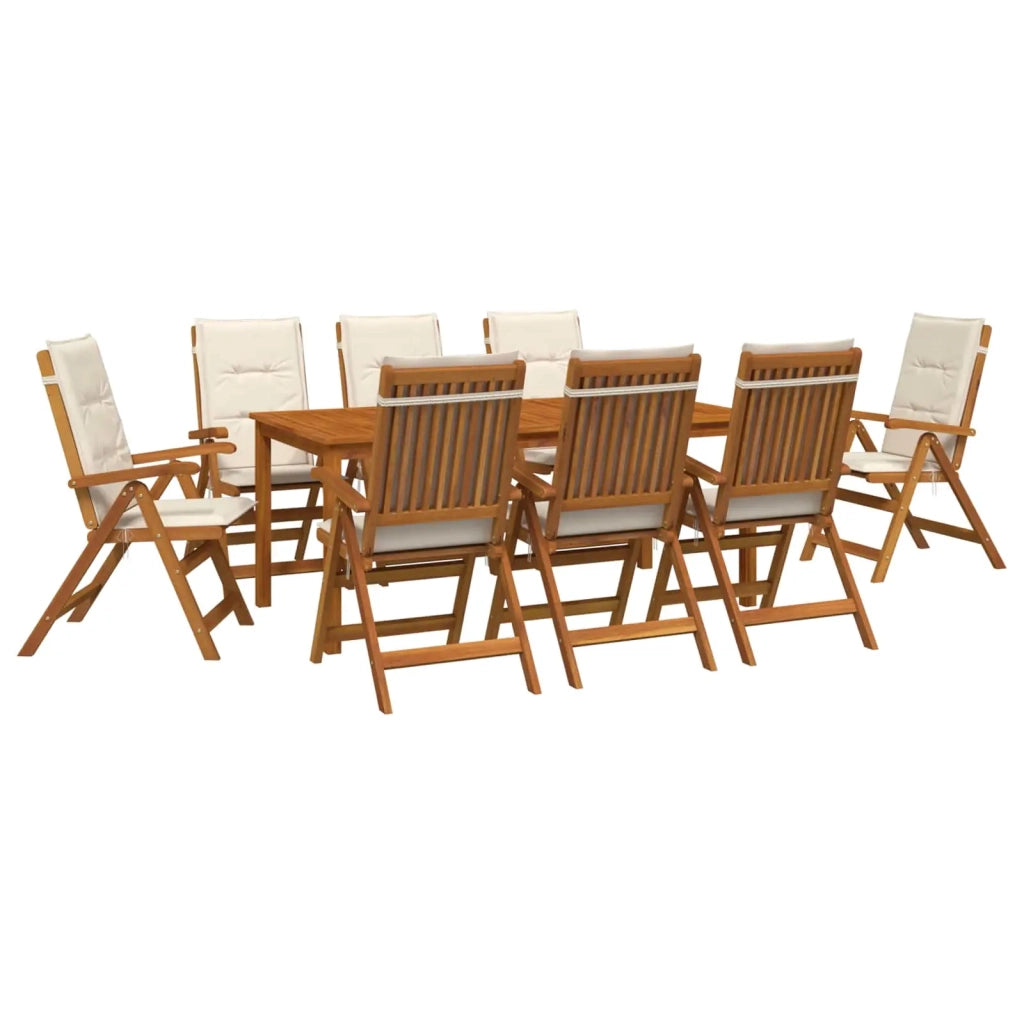 Set da pranzo da giardino da 9 pezzi 9 pz Naturale 3434626