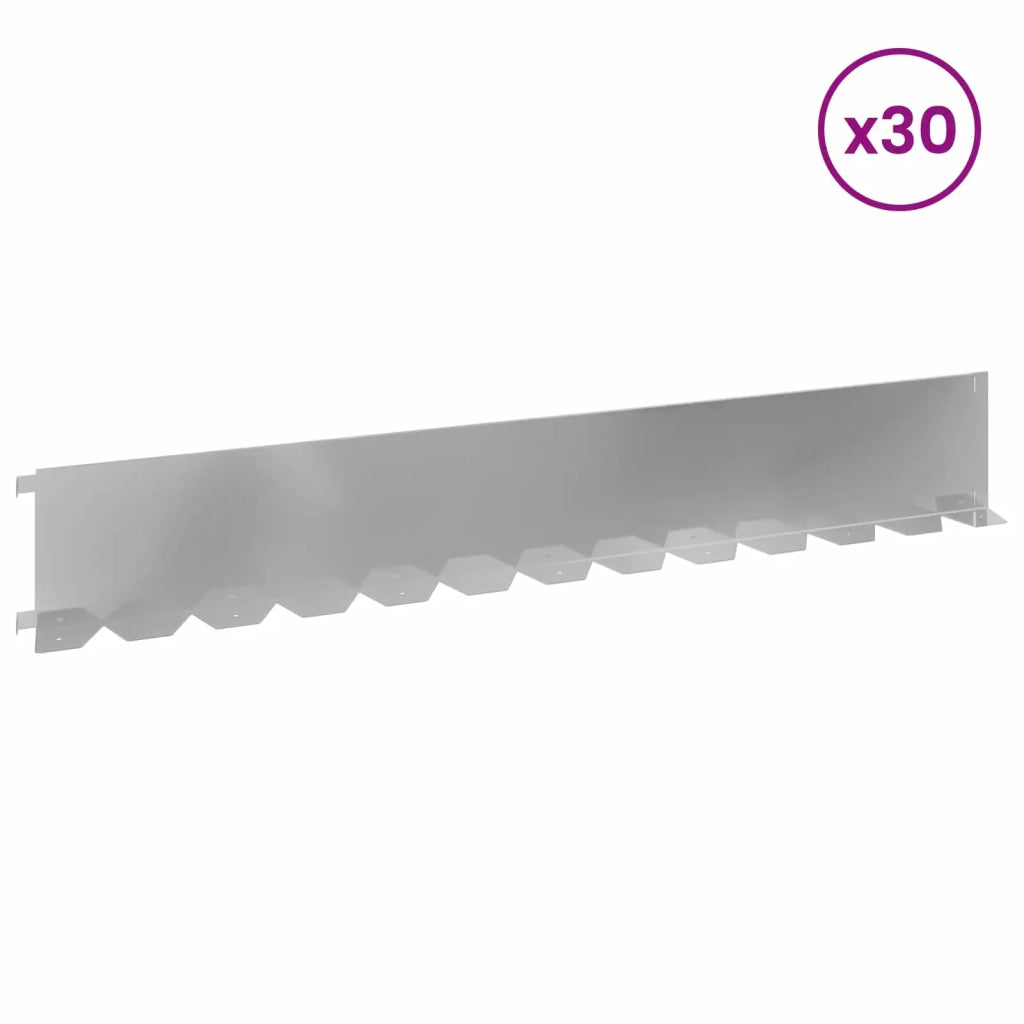 Bordura per Prato 30 pcs 102 x 15 x 4 cm Acciaio Argento 8008780
