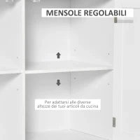Carrello da Cucina Multiuso in Legno con 2 Cassetti, 104x46x91cm - Bianco