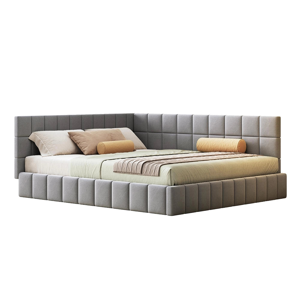Divano letto - Xylo - 160x200 cm velluto morbido grigio
