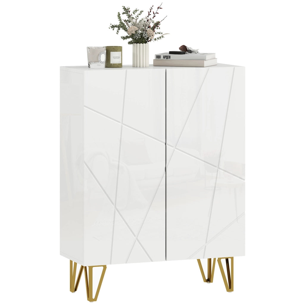 Scarpiera con 2 ante e 3 ripiani regolabili ¨C Xylo ¨C Bianco 72x31,5x95 cm