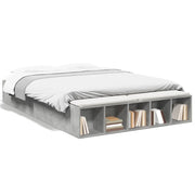 Letto matrimoniale | Letto per adulti | Giroletto Grigio Cemento 160x200 cm in Legno Multistrato
