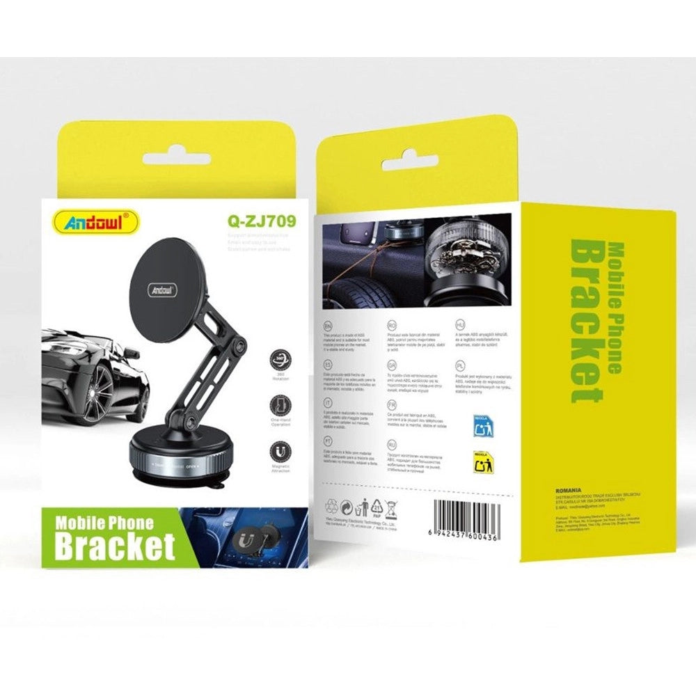 Trade Shop - Supporto Magnetico Pieghevole Per Cellulare Da Auto Con Ventosa Rotante A 360° Q-zj709 -