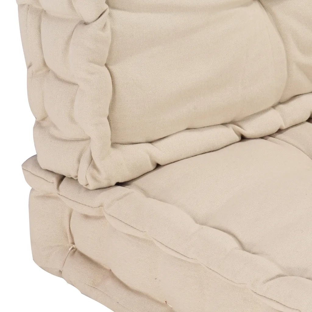 Cuscini per Pallet e Pavimento 2 pz | Cuscini per sedie in Cotone Beige