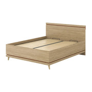 Letto con doghe NOKI – 180x200 cm in rovere chiaro e moka – Stile scandinavo