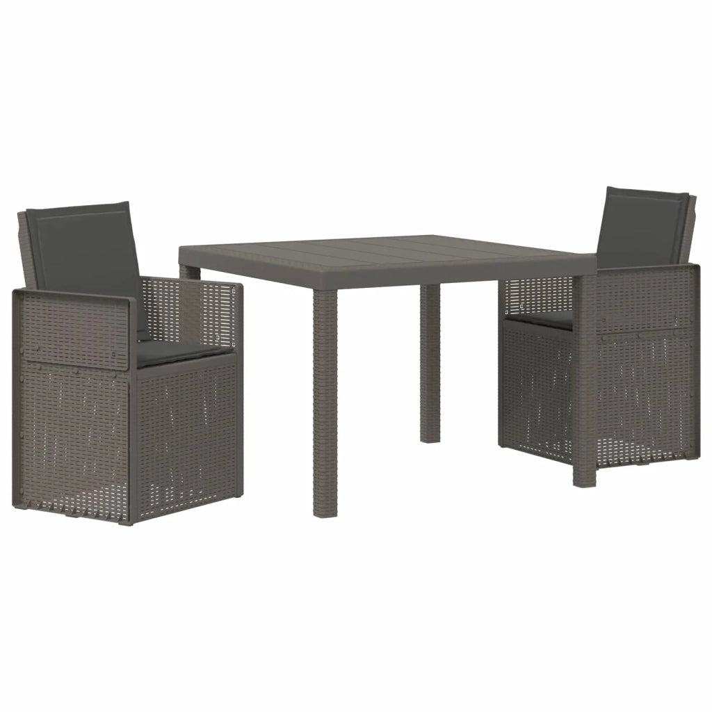 Set da Pranzo per Giardino 3 pcs Grigio chiaro e Antracite PP 3430052
