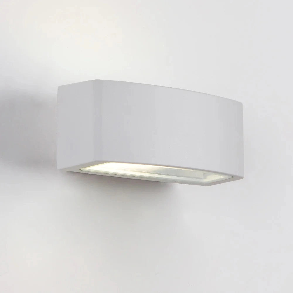 Applique da Esterno Biemissione IP65 E27 60W – Lampada da Parete Rettangolare in Alluminio Bianco, Nero o Grigio per Giardino, Terrazza, Facciate Colore: Bianco