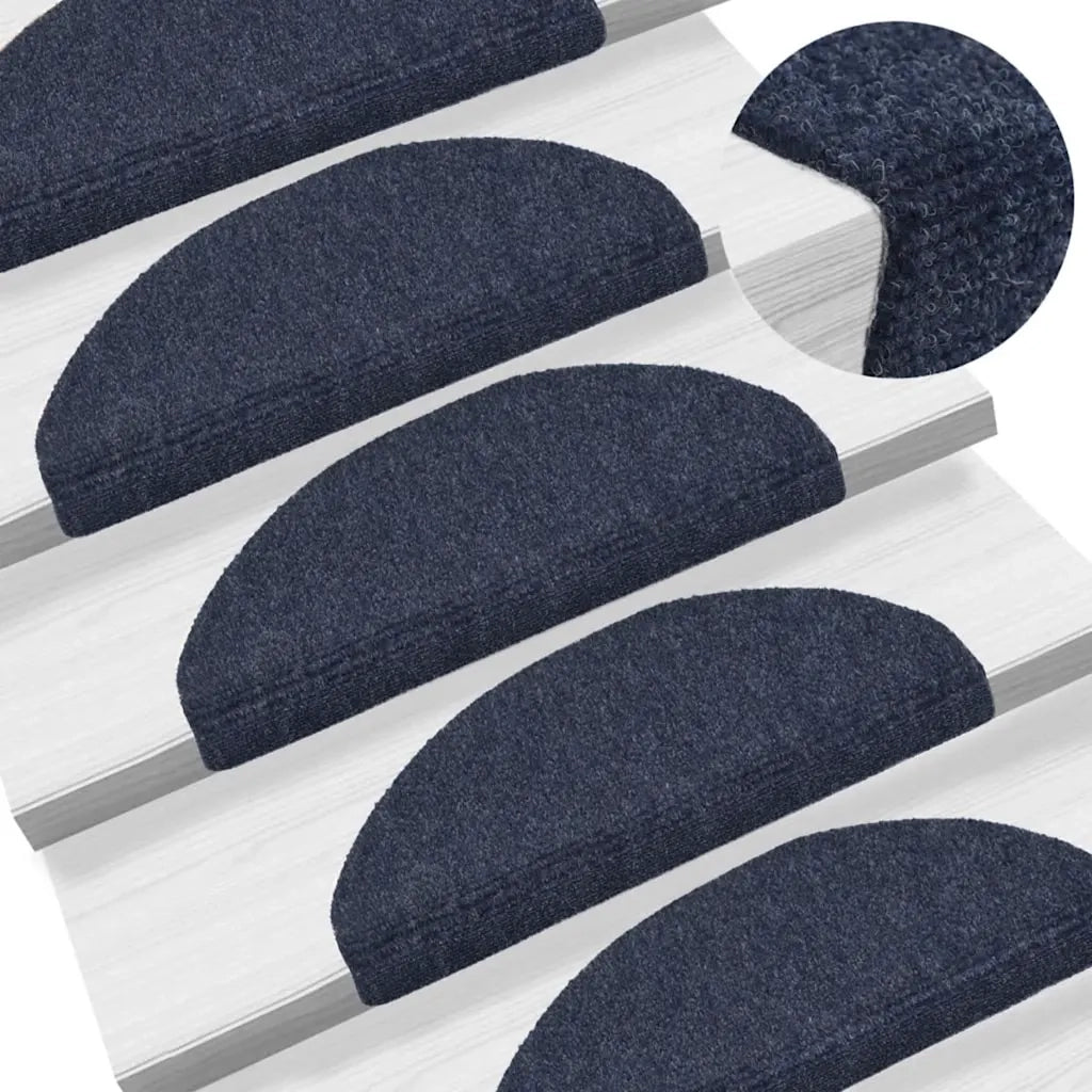 Tappetini per scale autoadesivi 20 pz 65x21x4 cm blu semicircolari grandi 3365648