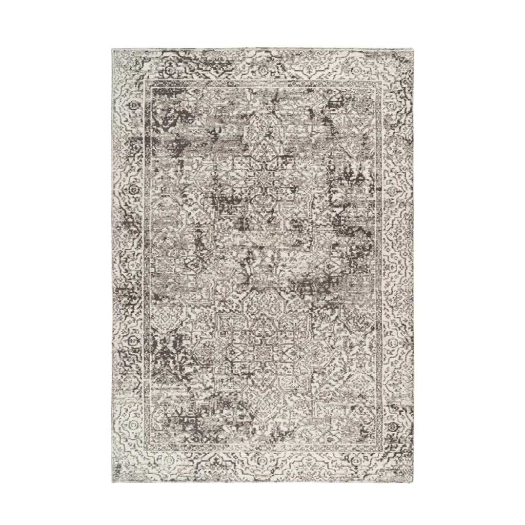Tappeto vintage Davio 200 in grigio e cotone