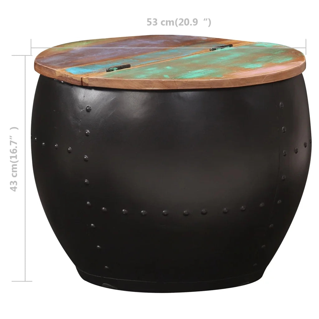 Tavolino da Salotto 53x43 cm in Legno Massello di Recupero 287483
