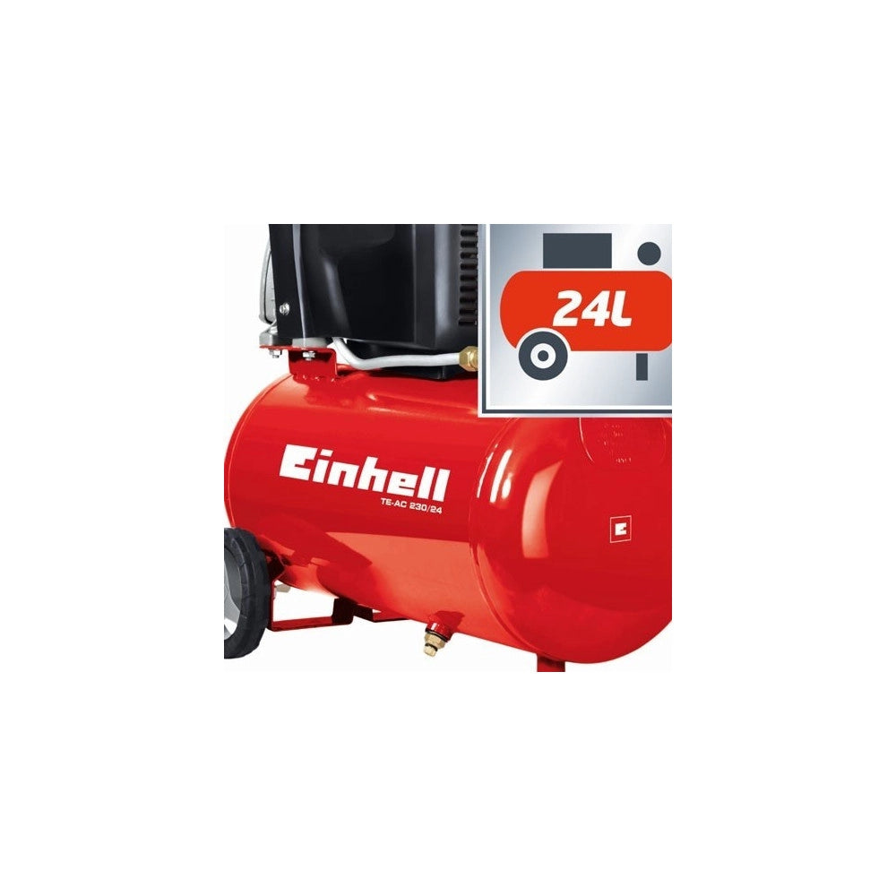 Trade Shop - Compressore Aria 24 Lt Einhell Te-ac 230/24 Expert Motore 2hp 230 Lt/min. -