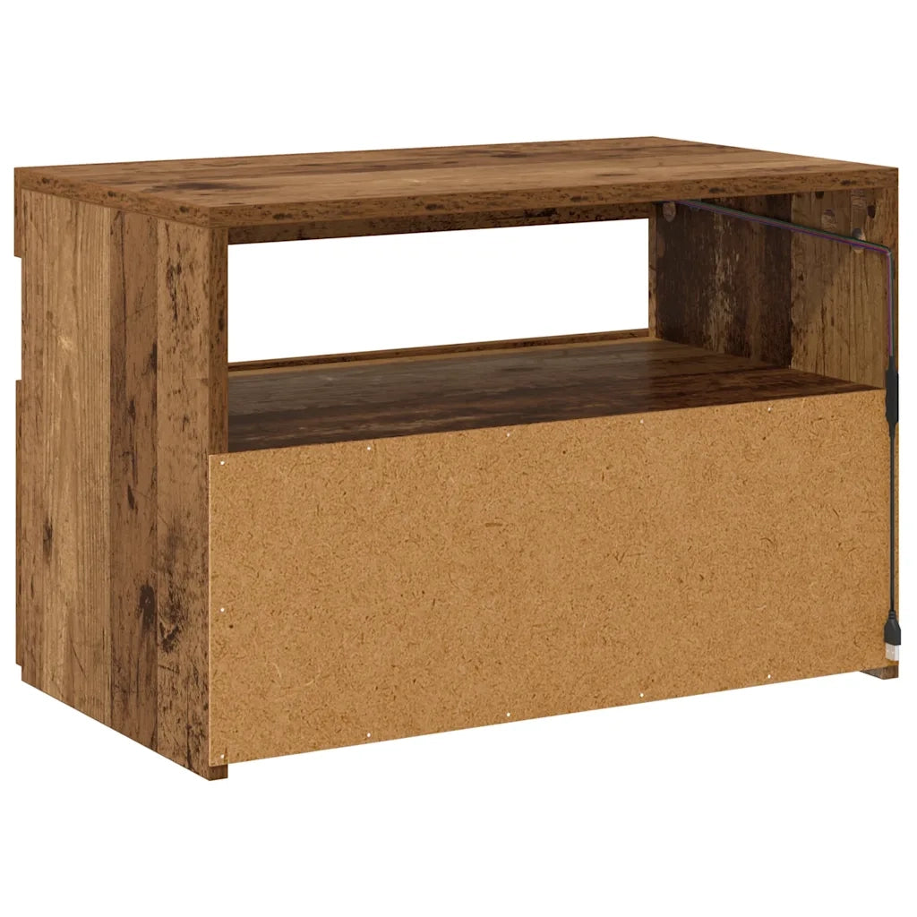 Mobile Porta TV con LED Legno Antico 60x35x40 cm Multistrato 856309
