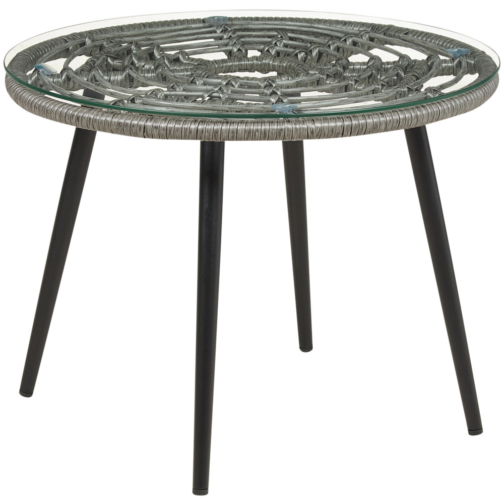Set da Balcone con Tavolino e 2 Sedie in Finto Rattan Beige con Cuscini da esterno giardino terrazzo balcone