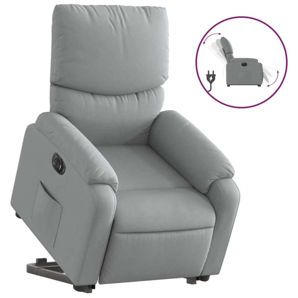 Poltrona Reclinante Alzapersona Elettrica Grigio Chiaro Tessuto 3204848