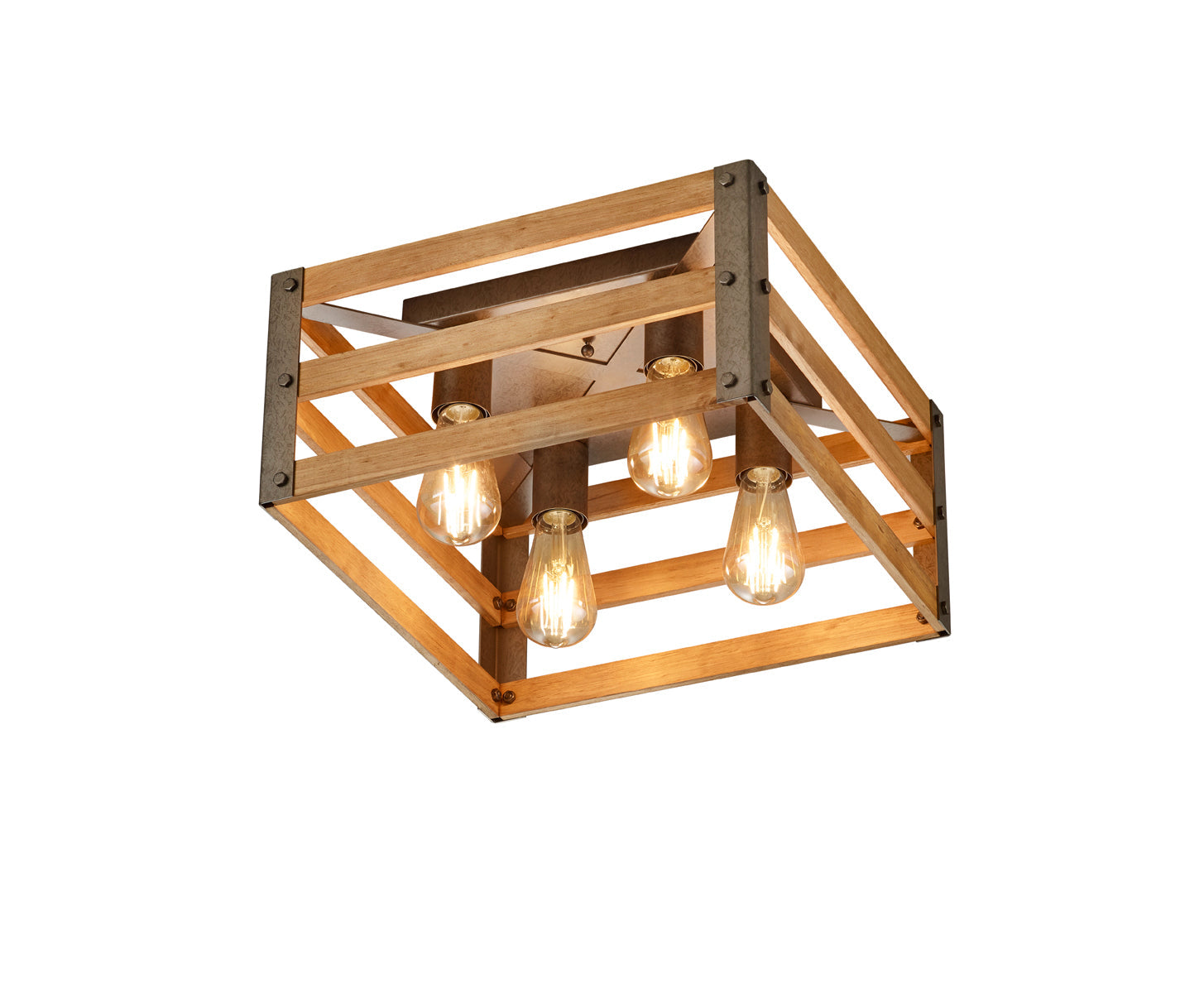 Plafoniera da Interno  E27 in Metallo Nickel Anticato