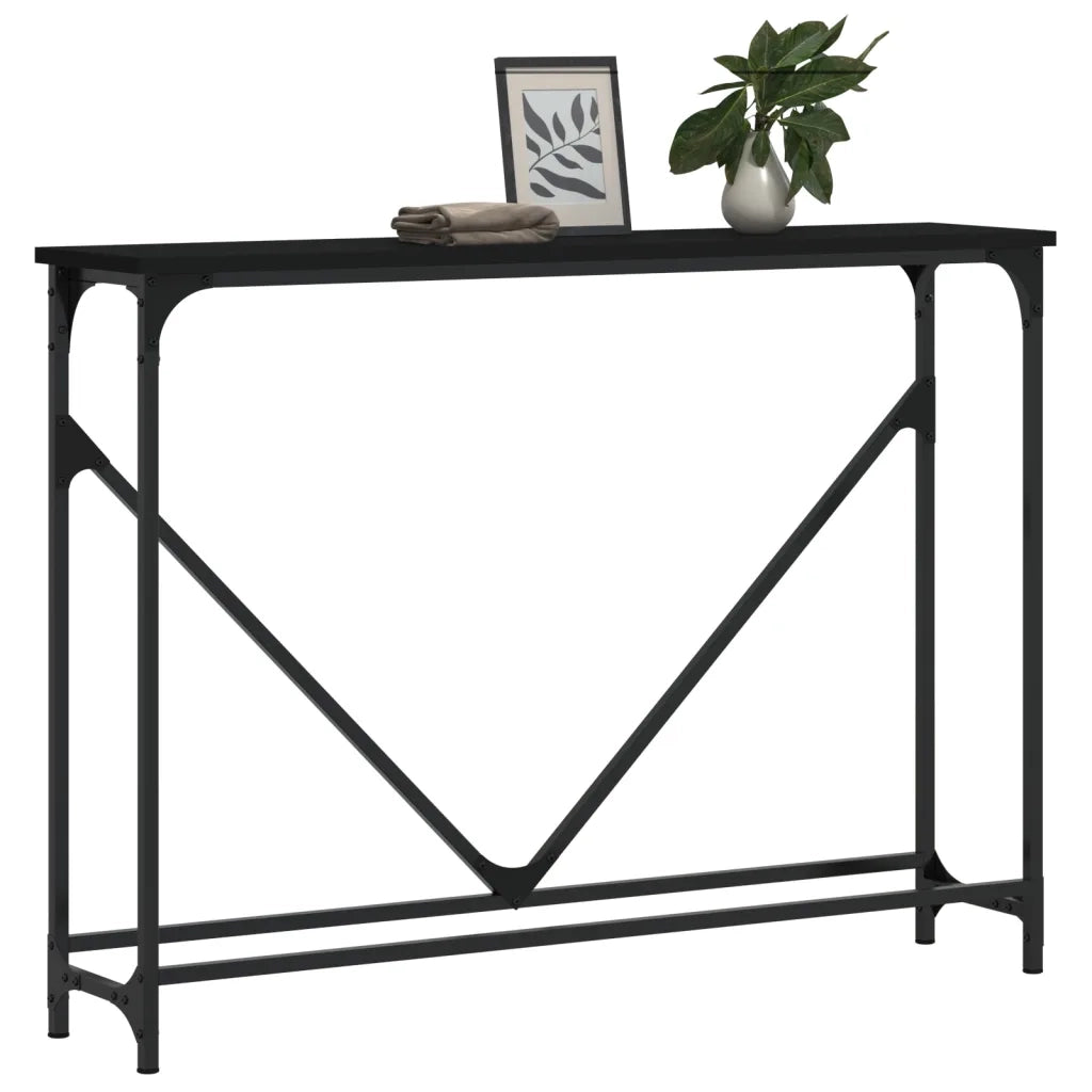 Tavolino Consolle-Tavolino da soggiorno-Tavolo Nero 102x22,5x75 cm in Legno Multistrato