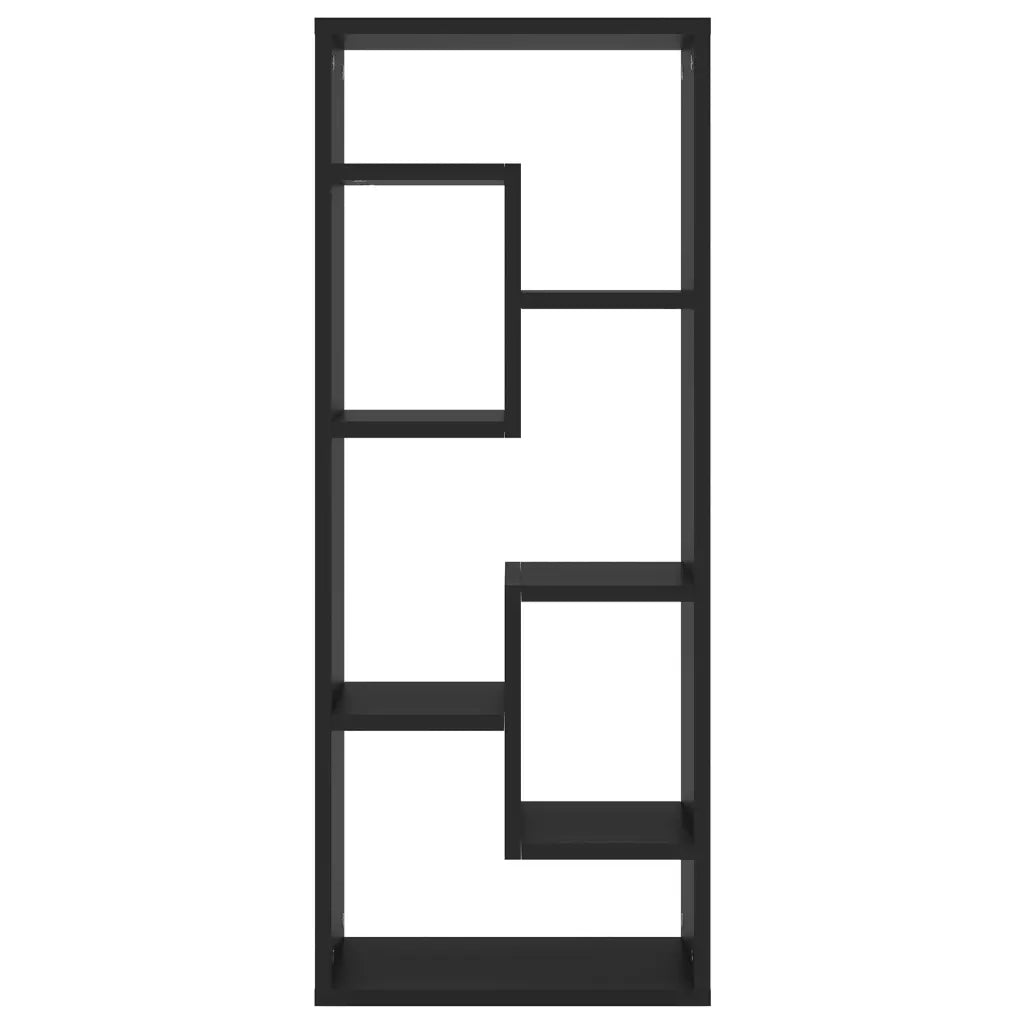 Scaffale a Parete Nero 36x16x90 cm in Legno Multistrato 803012