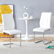 Set 2 sedie da pranzo - Xylo - PU bianco gambe argento