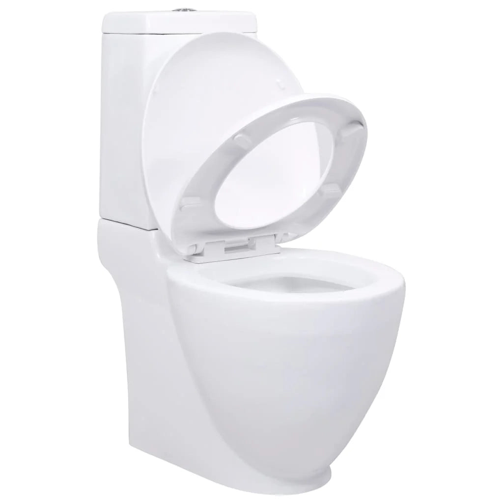 WC rotondo in ceramica con doppio scarico e base bianca 02_0003560