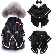 Abito per cani con cravatta a farfalla - camicia per animali domestici formale, abito elegante per matrimoni, abito per feste di compleanno, adatto per Maltese, Terrier di York, Shih Tzu, cani piccoli e medi, Modello M