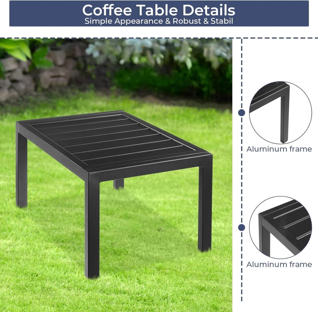 Set 2 Lettino da Giardino Alluminio, Lettino Prendisole, con Tavolo e Cuscino Poggiatesta, Resistente alle Intemperie, Regolabile Sdraio da Giardino, Spiaggia, Piscine, balcone, Grigio, 2 PCS