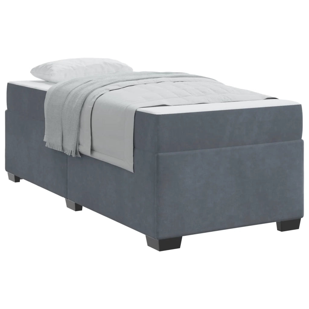 Struttura del letto Grigio scuro 100 x 200 cm Tessuto