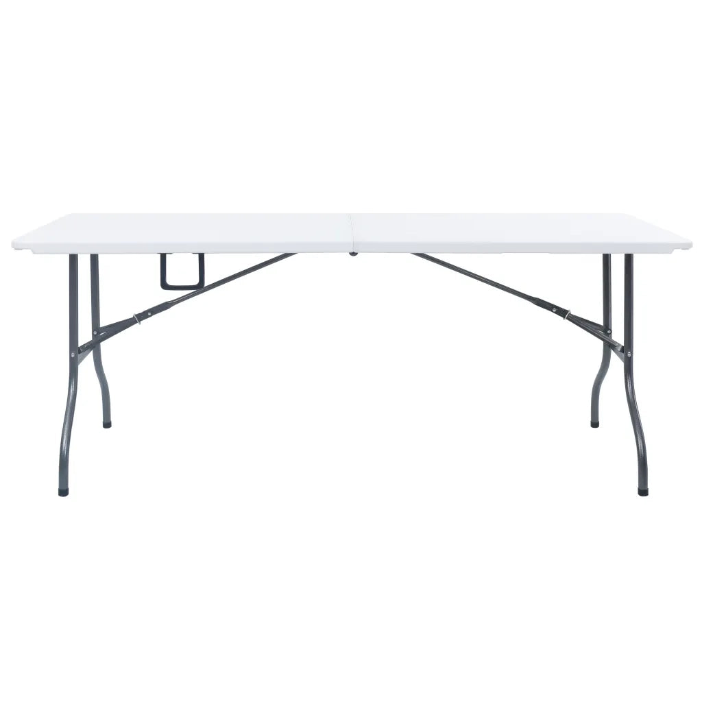 Tavolo da Giardino Pieghevole Bianco 180x72x72 cm in HDPE 48829