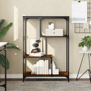 Libreria Rovere Fumo 81x36x115 cm Legno Multistrato e Acciaio 835406