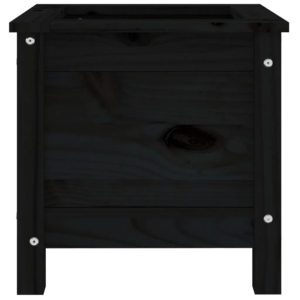 Fioriera da Giardino Nera 40x40x39 cm Legno Massello di Pino 825251