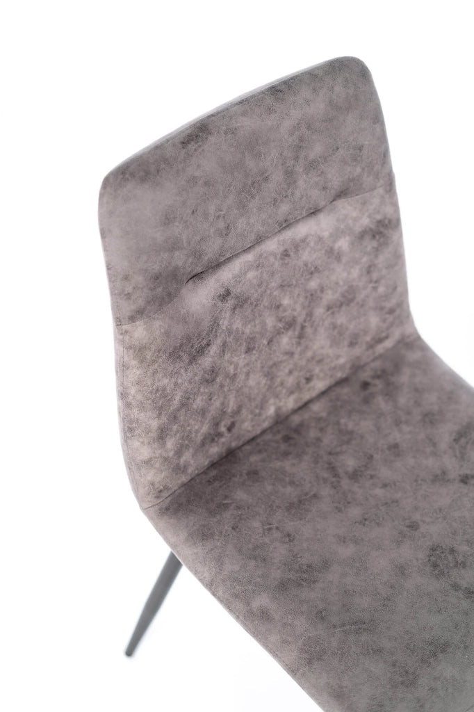 Set 4 Sedie Imbottite 49x48,5x88 cm in Similpelle Grigio Vintage
