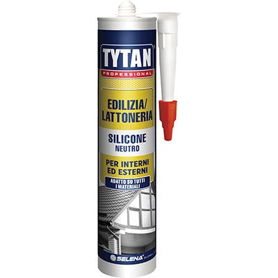 SILICONE NEUTRO TYTAN - TRASPARENTE ML 300- 24 pezzi