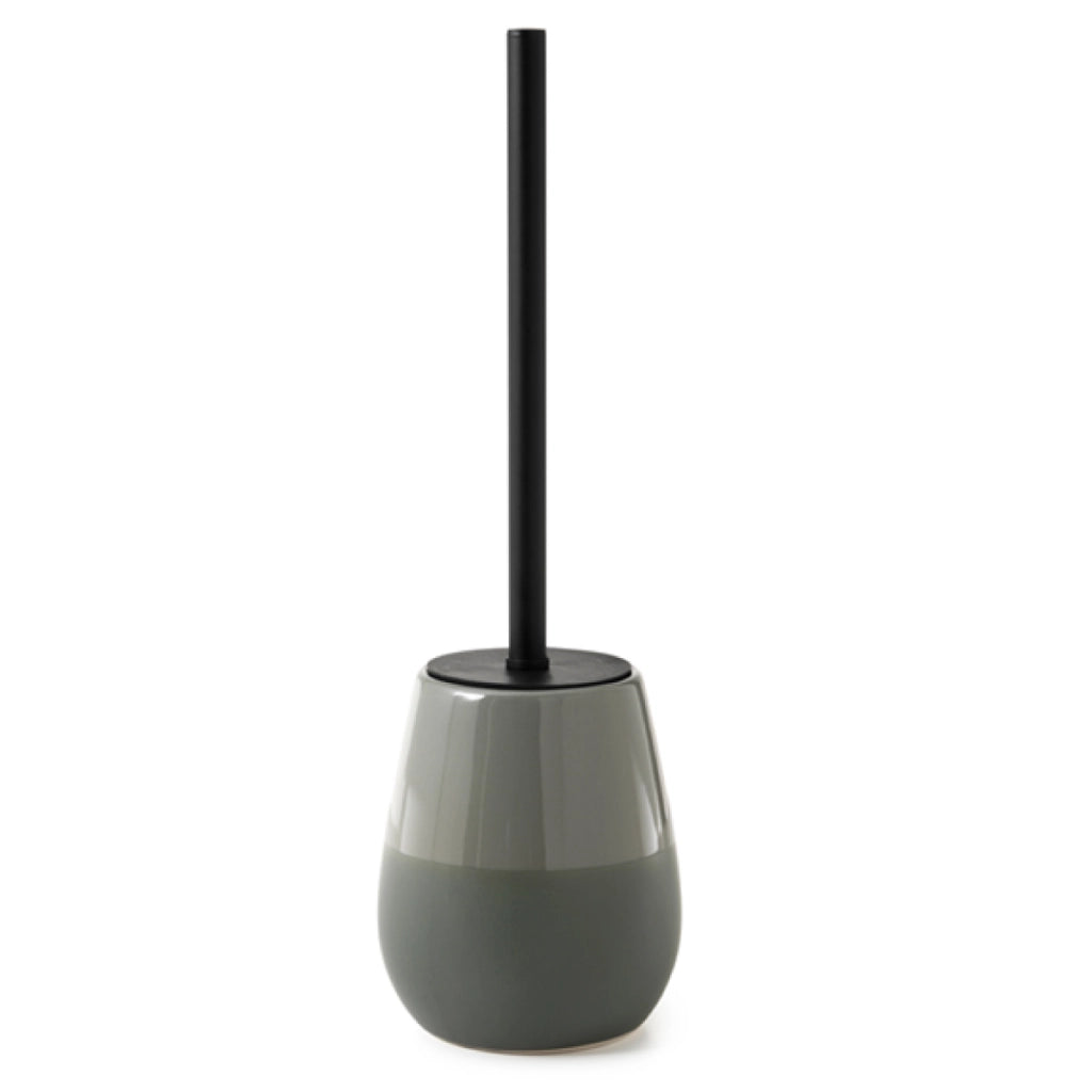 PORTA SCOPINO WC DA APPOGGIO IN CERAMICA MODELLO WILMA - DIM. CM (LXPXH): 12,7X12,7X40,6 - VERDE SALVIA  - GDY
