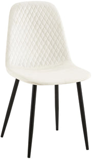 Sedia Giverny con cuciture decorative Velluto,bianco crema